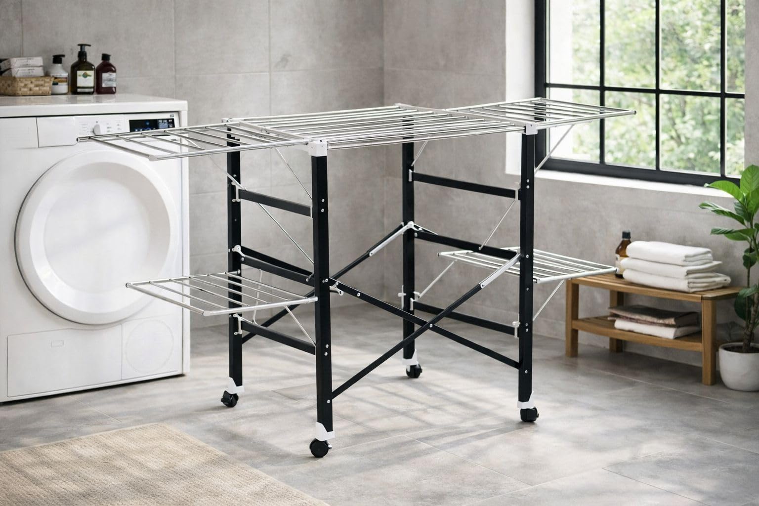 Sirge LUISA Stendibiancheria Ali di Gabbiano, pieghevole 22m Stenditura 32kg
