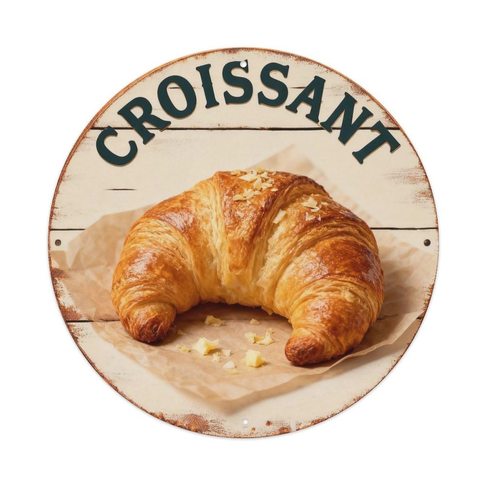 Croissant Sign Metal Tin Sign Plaque
