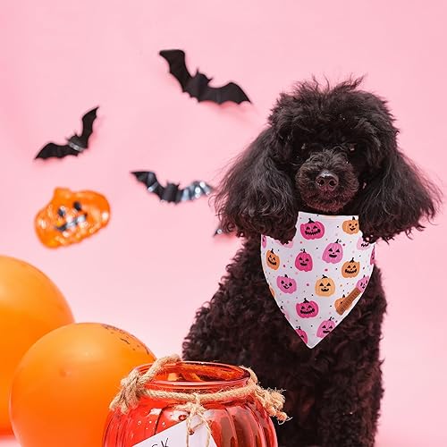 Miniatura 2 de ADOGGYGO Bandana de Halloween para perro, bufanda de calabaza de Halloween, tela duradera de alta calidad, ajuste ajustable, bandanas de Halloween