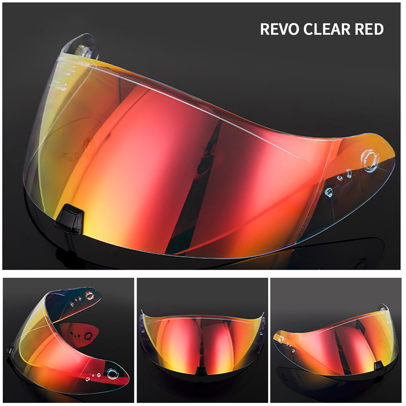 Visiera di ricambio per casco Scorpion EXO-R420 R420 Viso Trasparente Rosso Visiera Protezione UV Casco Scudo Revo Tint Ricambio