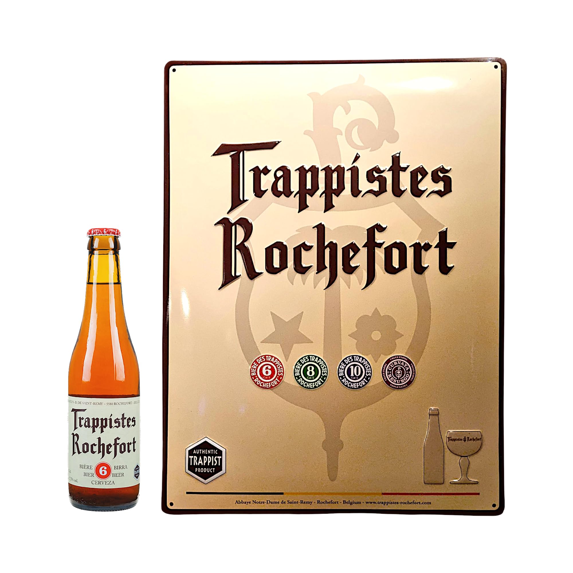 Placa esmaltada Tramppistas Rochefort, decoración de pared vintage, colección Brasserie Belga