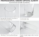 Ensemble de lunettes Highball 6,13oz Coupes en verre pour boissons mixtes, bière, mojito, eau et jus, verre en cristal épais pour cuisine, restaurant, bar à domicile et fêtes
