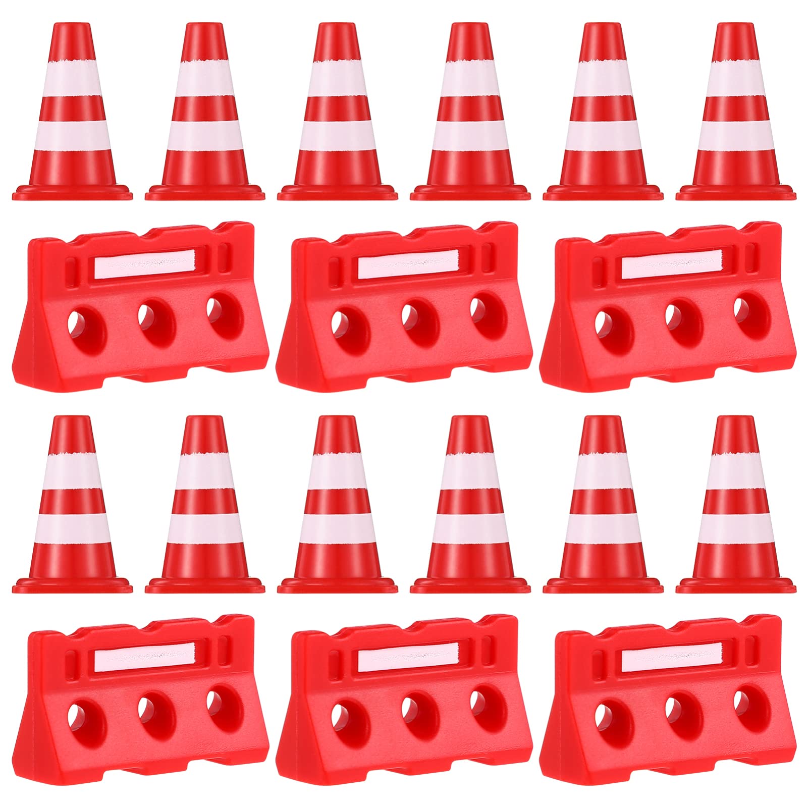 TOYANDONA Coda 24Pcs Miniature Traffic Cones Traffic Barricade Signs Toy