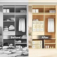 Vista 3 de Organizador plegable de ropa de cama, contenedores de almacenamiento de tela para sábanas, fundas de edredón y fundas de almohada, organizador