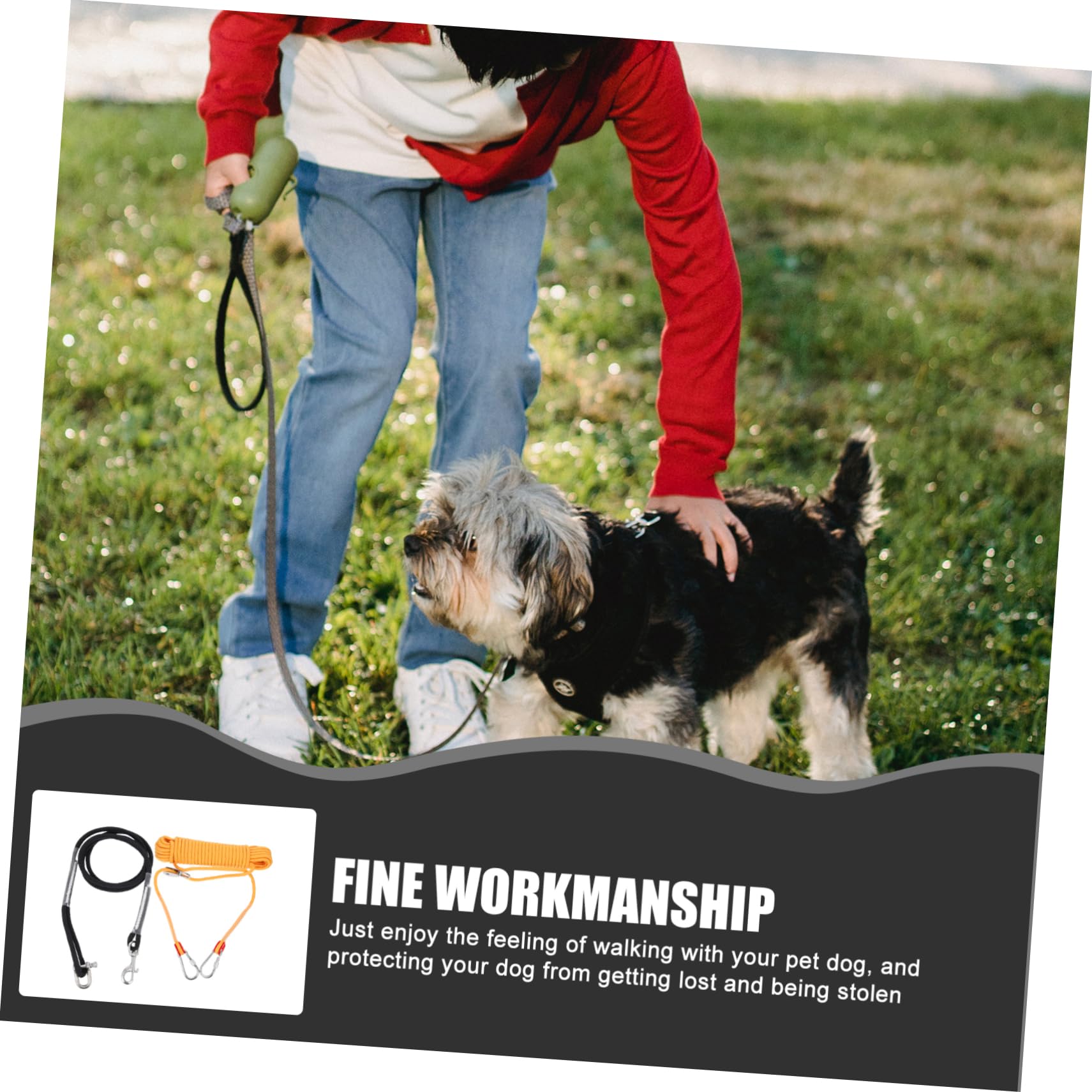 POPETPOP Cadena Resistente para Perros con Cable Runner para Camping Cuerda de Nylon Duradera para Control Seguro y Comodidad Paseos