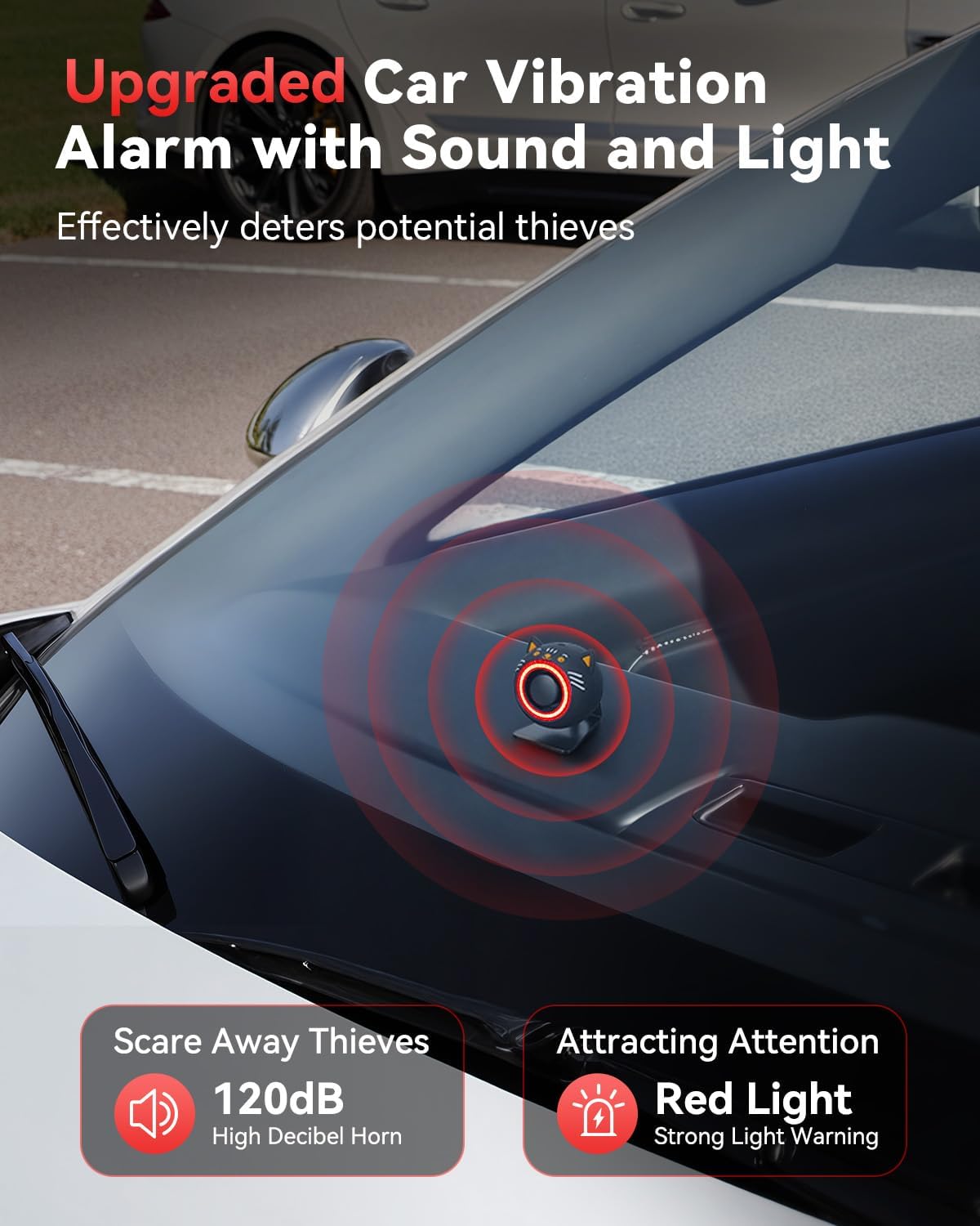 Electop 120dB Car Alarm System with Motion Sensor & Sound, Car Security System Anti-Theft Device Car Alarm with Wireless Remote & Led Light for Cars, Trucks, Suvs