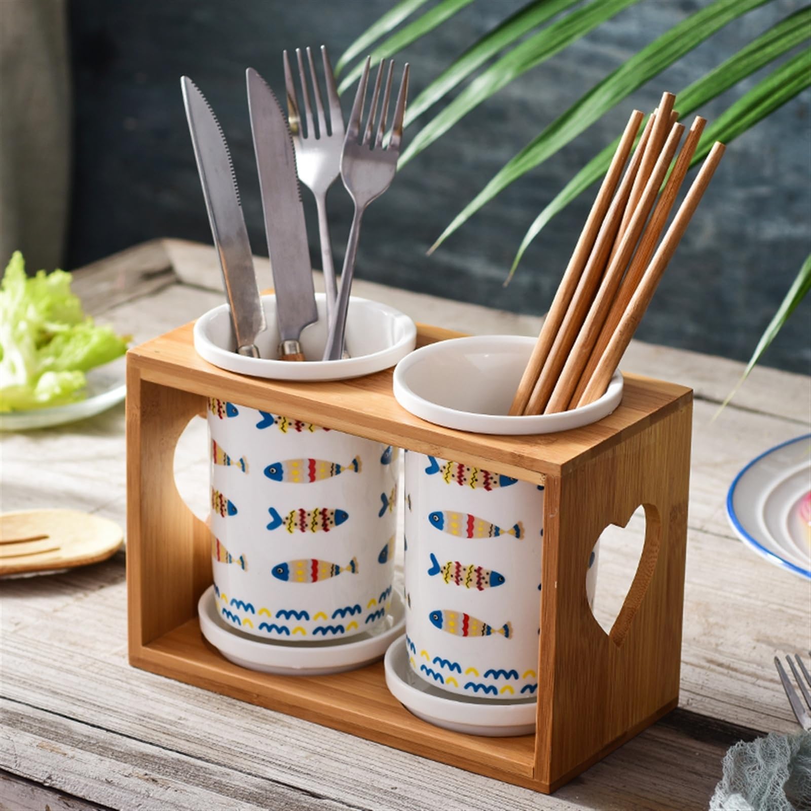 Wnddle Portaposate con Coperchio, Contenitore Porta Posate da Cassetto per Cucina, Portaposate Regolabile in Plastica per Utensili, Cucchiai, Forchette e Coltelli, 6 Scomparti