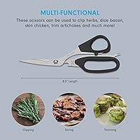 Vista 3 de Messermeister tijeras de cocina de 8.5 pulgadas, Negro