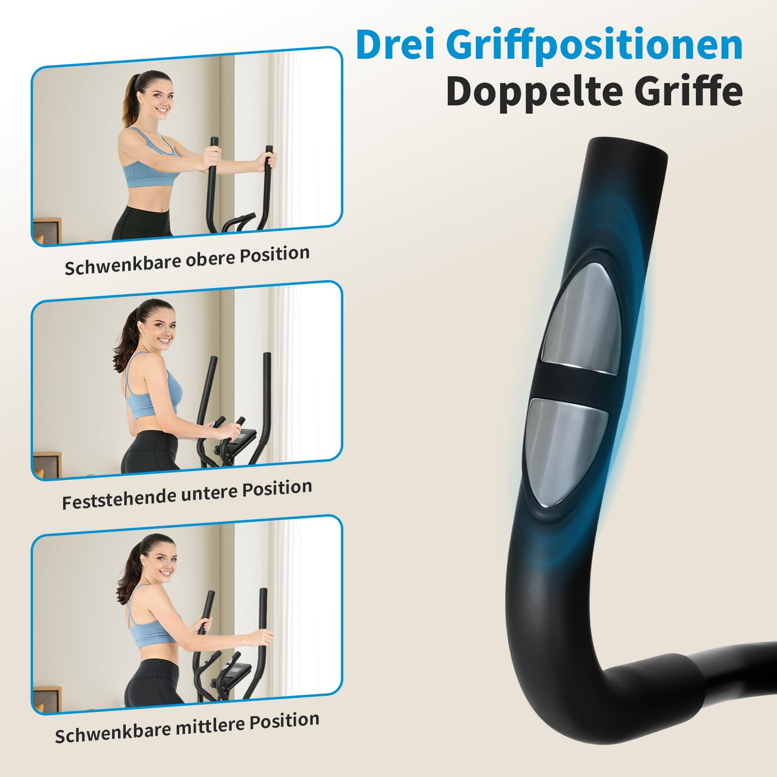 ISE Crosstrainer mit 28 cm Schrittlänge Crosstrainers für Zuhause, Ultraleiser Ellipsentrainer mit 8-stufiger Widerstand Magnetisch Ellipsentrainer,Crosstrainer klappbar mit LCD Monitor, Pulssensoren