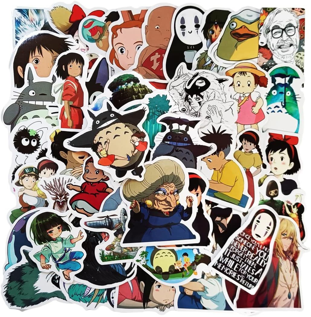50 PCS Japanese Cartoon Stickers, Studio Ghibli Anime