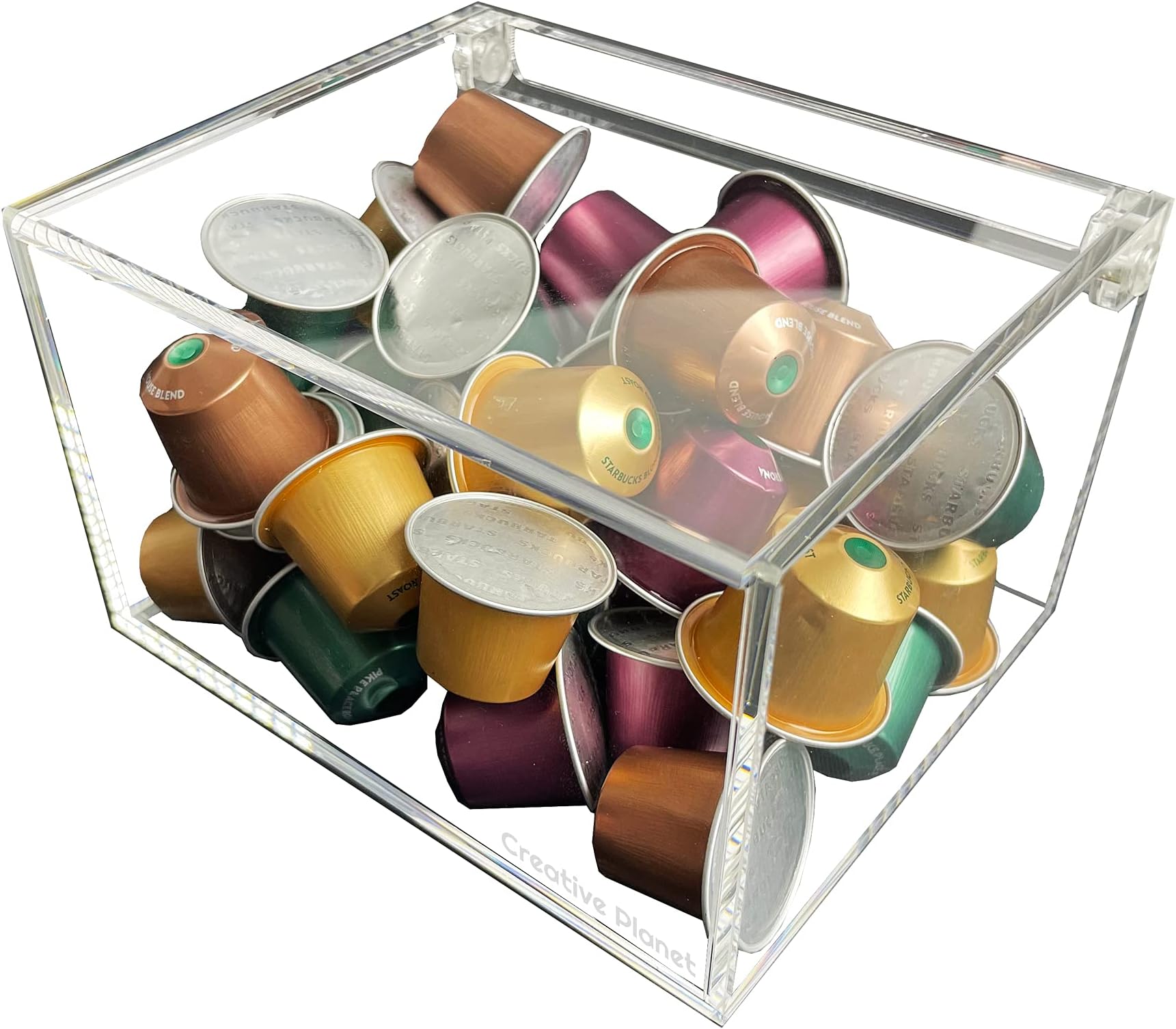 Nespress Capsules Holder Acrylic Storage Box for Dolce Gusto, Vertuo Capsules - Stylish Acrylic Coffee Bar Organizer for Your Coffee Station