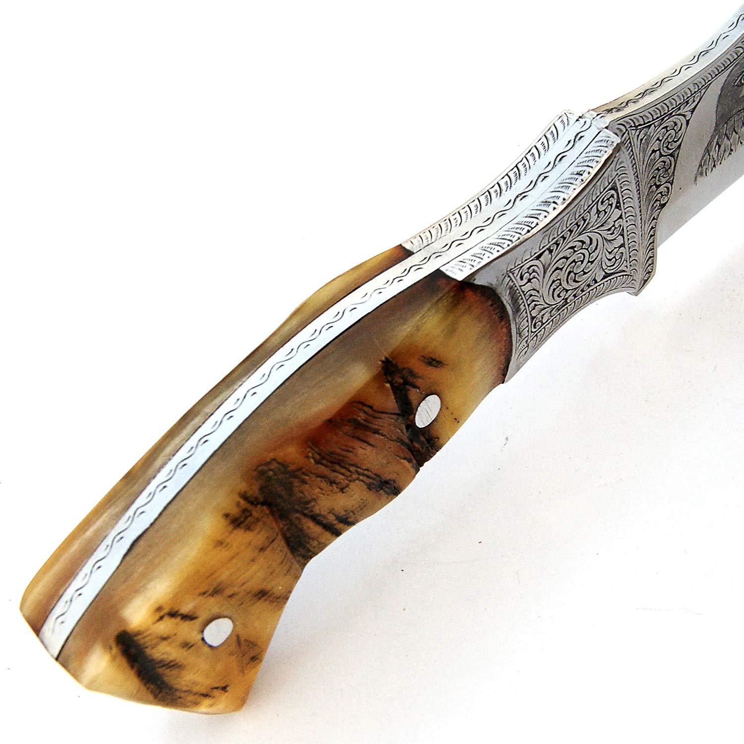 PAL 2000 sbaa-9400 increíble Opera de Arte Total Trabajo A Mano Grabado Sobre EL Cuchillo D 2 de Acero con el Mismo diseño como Cubierta de Piel Hoja colección Cuchillo