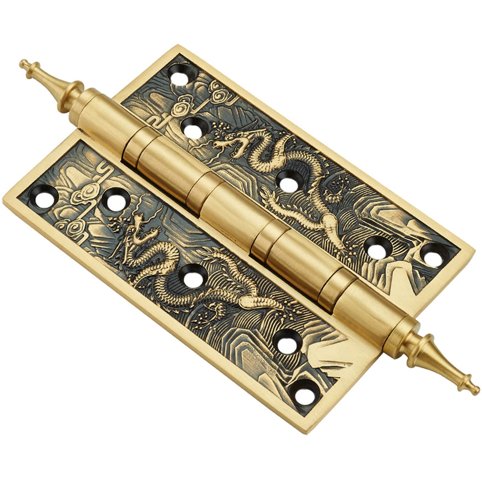 Shundeed C 1P Brass Hings Thick ，Retro 5Inch Antique Abinet Door Neoclassical European Hinge Gate Room Door Opper Hinge(C)