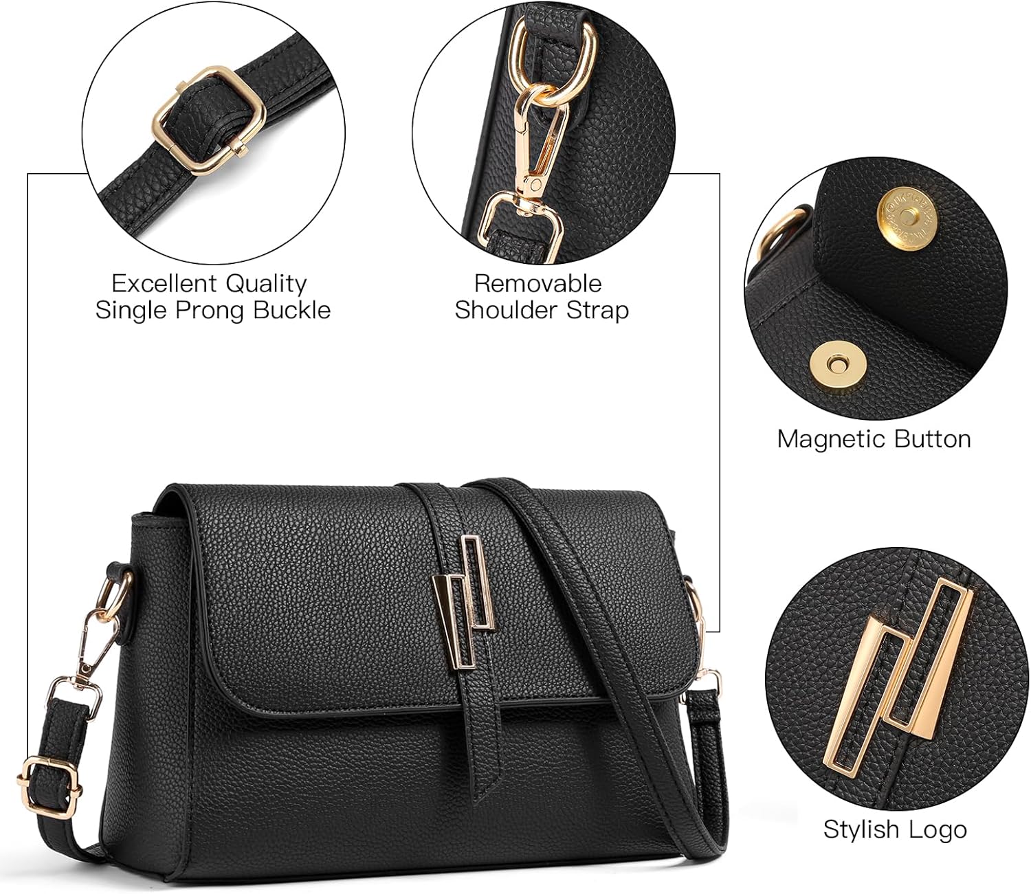 SENDEFN Small Crossbody Bags for Women Vegan Leather Purses Trendy Womens Handbags With Adjustable Strap - Image 4