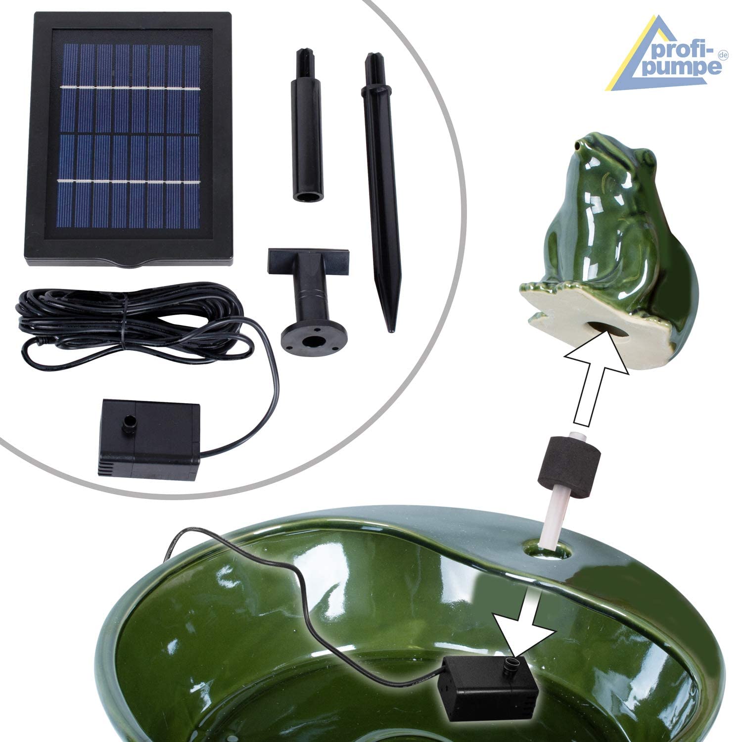 Fontanna ogrodowa fontanna solarna, poidło dla ptaków, wodospad, dekoracja ogrodowa z pompą, fontanna wodna do ogrodu, na taras, balkon, bardzo dekoracyjna