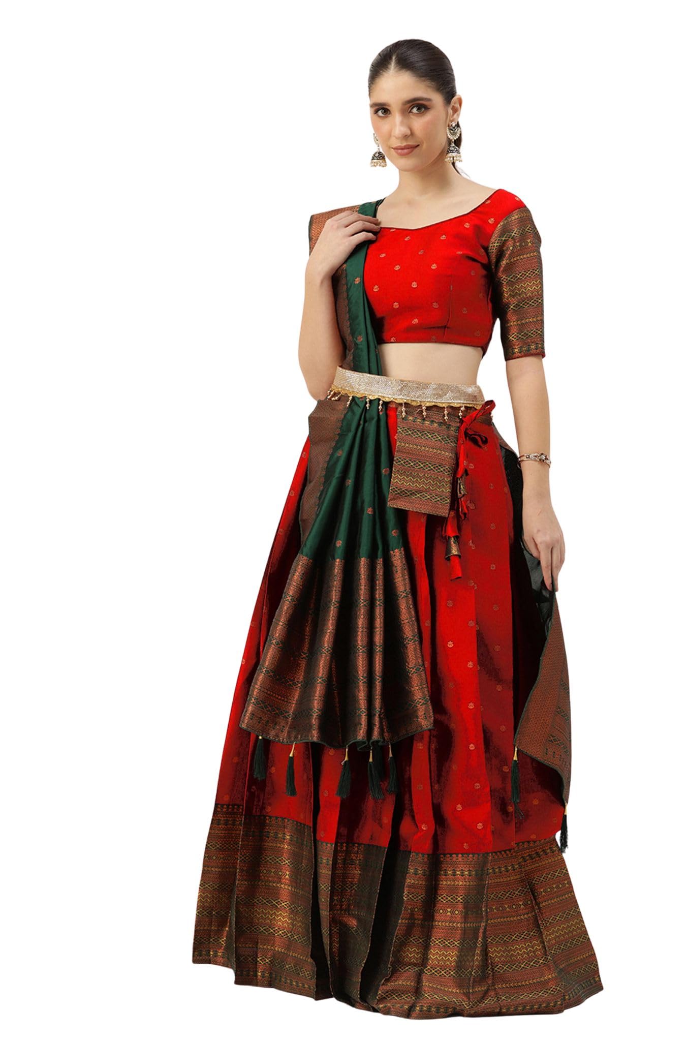 pinkbindi Traditional SemiStitch South Indian Half Saree for Women | PL55-picture-22