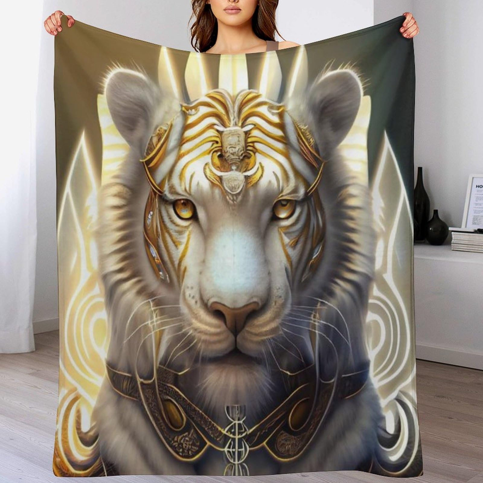 Manta de tigre de forro polar colcha de franela para cama y funda de sofa