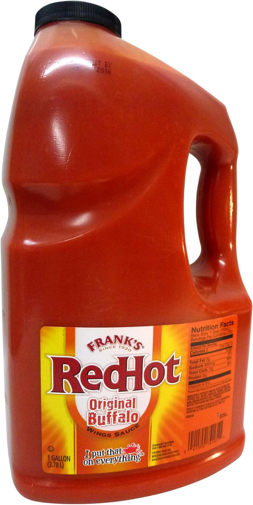Franks RedHot Original Buffalo Wings Sauce Catering Size 3.78 L Bottle - Pack of 3