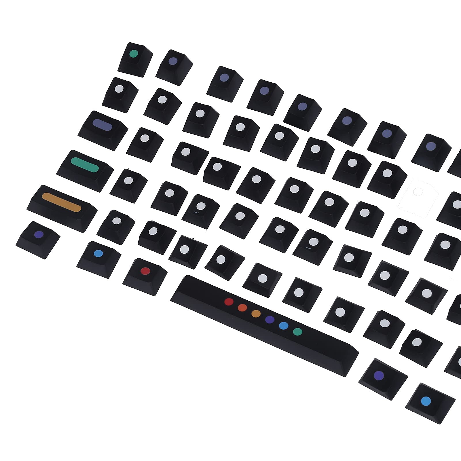 Zunate Nasadki na Klawisze z PBT w Kropki do Klawiatury Mechanicznej, 110 Klawiszy DIY Barwnik Sublimacyjny Kwiat na Klawiaturze Kompatybilny z klawiaturą 61/64/68/87/96/104/108 (BLACK)
