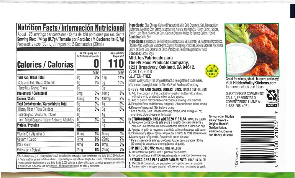 blue dress for baby girl Hidden Valley Blue Cheese Dressing Mix-3.1 oz.-18/Case MPN# 21005 – Round  Eye Supply