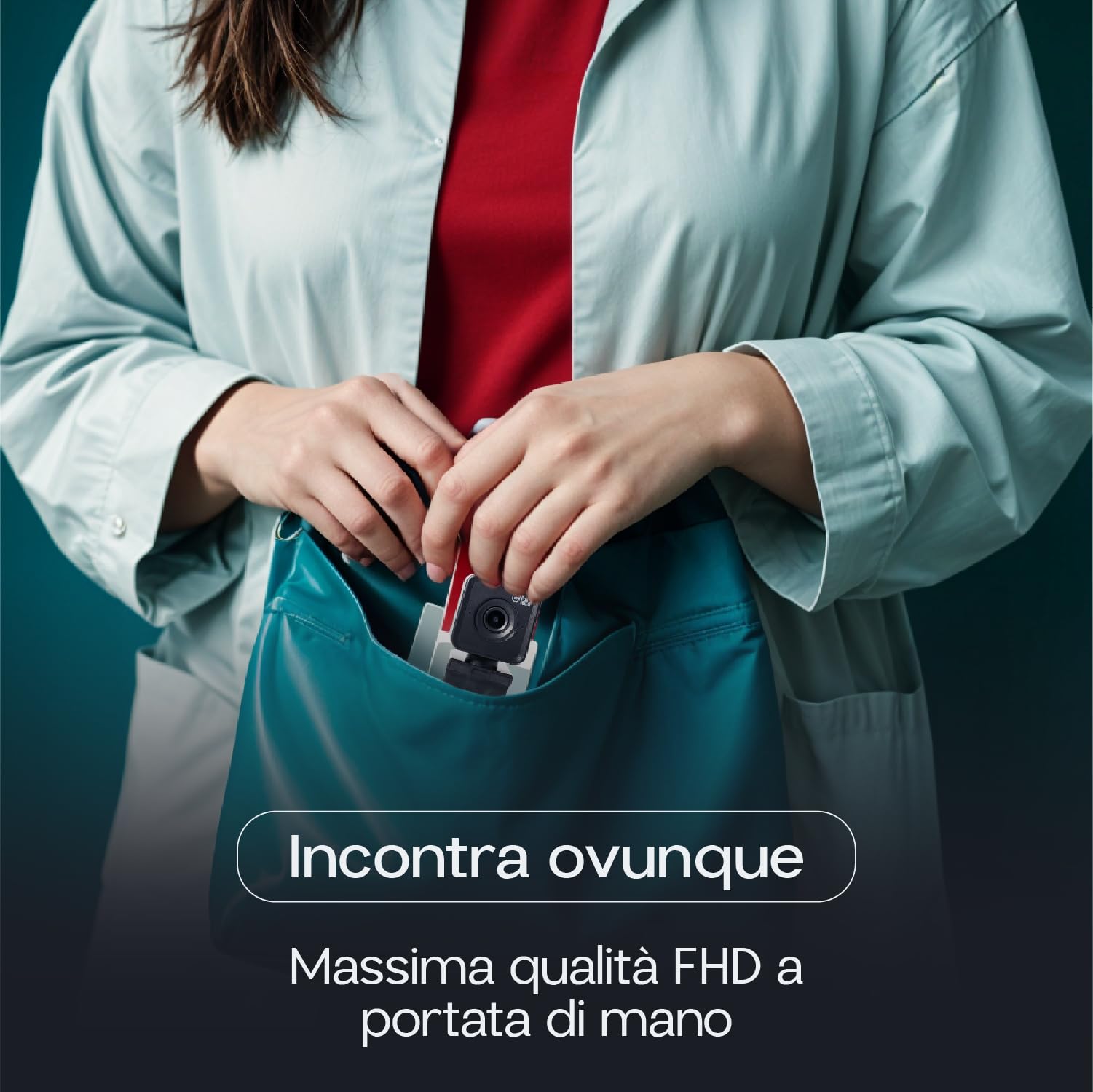 Laia - Webcam PC Pro FHD, European company, per videoconferenze da remoto di alta qualità Full HD 1080P, facile connessione USB-C, autofocus, ideale per riunioni da remoto e telelavoro