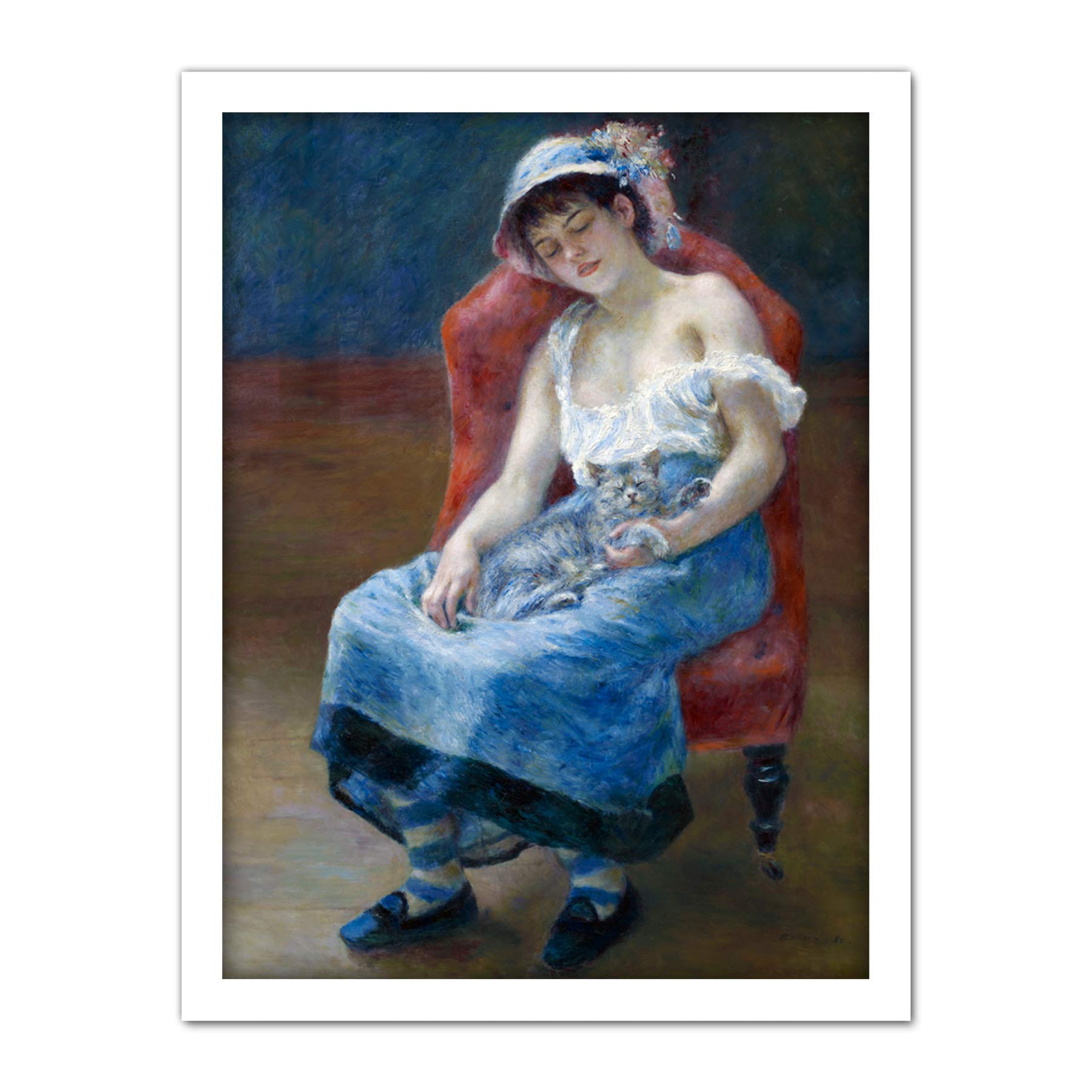 Artery8 Pierre Auguste Renoir Sleeping Girl 1880 Painting Artwork Framed Wall Art Print 18X24 Inch