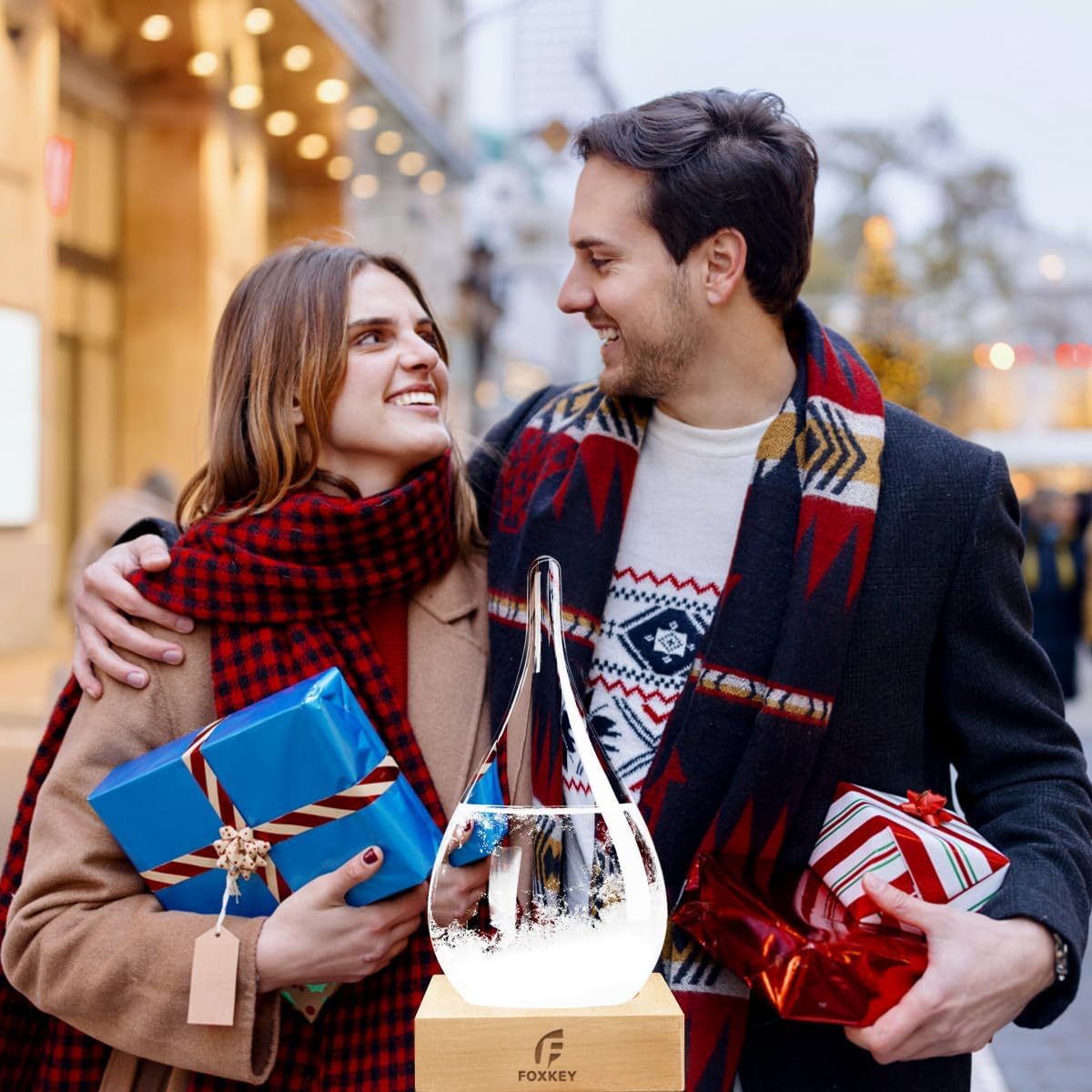 Cool Gifts Storm Glass Weather Predictor, Snow Globe Drop-Shaped Weather Forecast Bottle, Unique Fashion Home Decor Weather Gifts for Men Women - Image 5