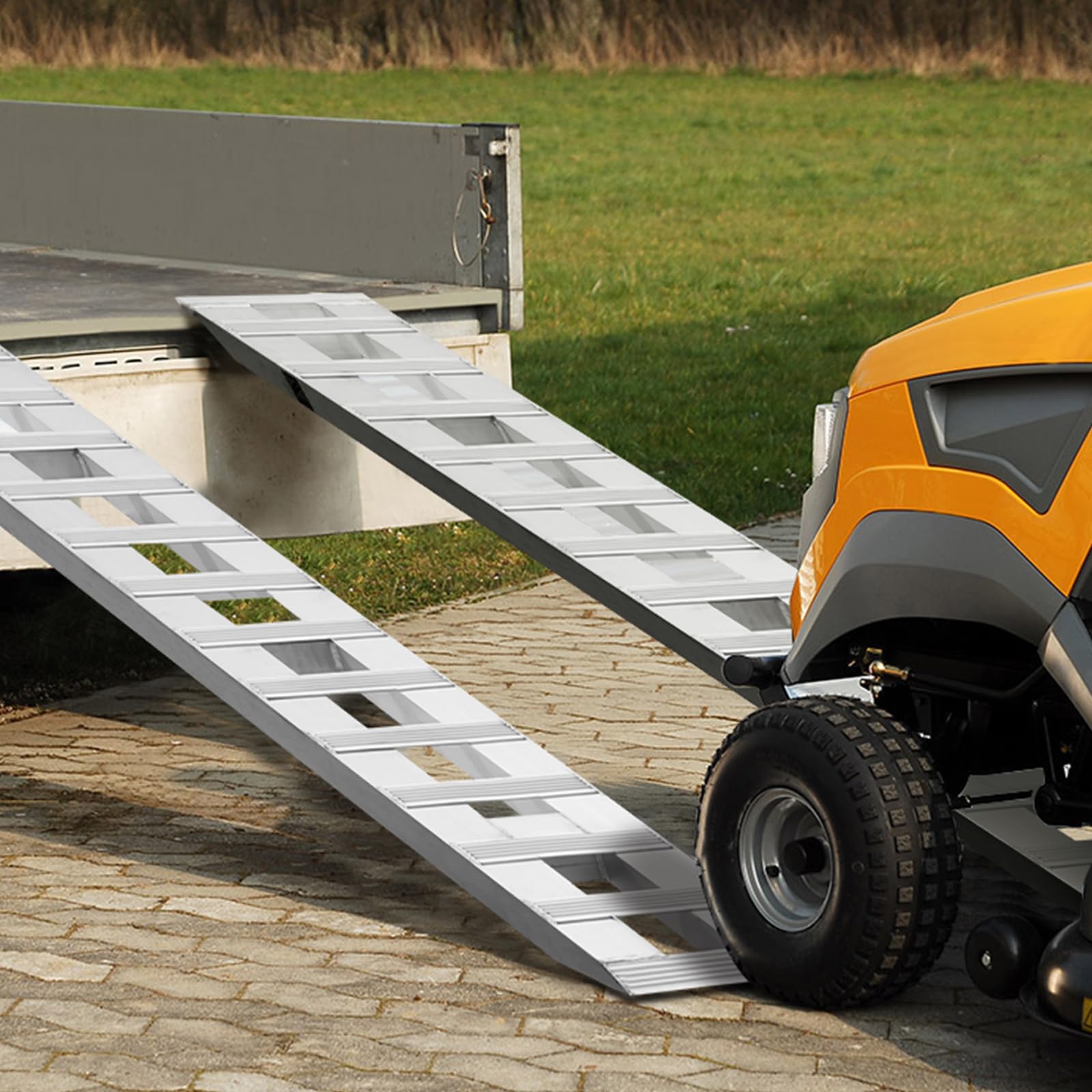 VEVOR Rampa de Carga de Aluminio 2 Piezas 183 x 38 cm Rampa de Acceso Capacidad de Carga de 2721,6 kg Ligera y Portátil para Motocicleta Todoterreno, Remolque, ATV, UTV, Tractor, Cortacésped
