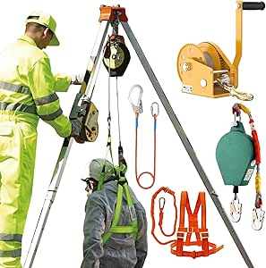 Aluminum Confined Space Tripod Kit - Rescue Tripod System Hoist ...