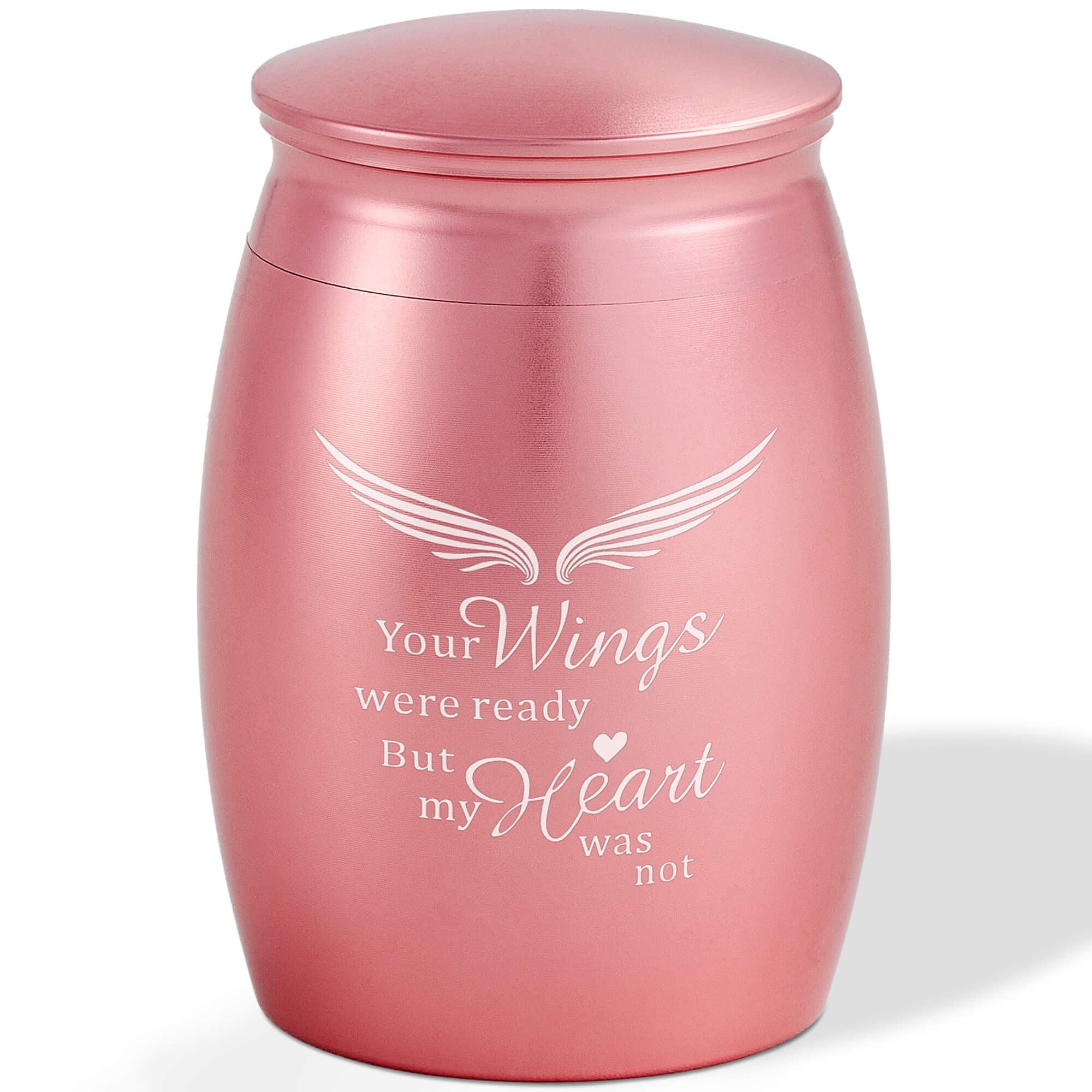 LINES ARTE 2.67 Inches Small Cremation Keepsake Urns for Human Ashes, Pink Mini Wings Decorative Urns for Human Ashes Adult Male or Female — image 1