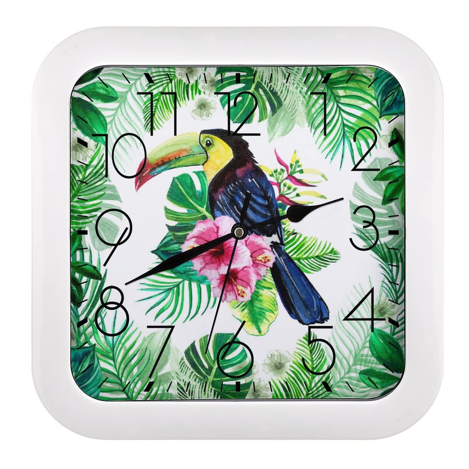 Pendule murale silencieuse moderne fleur d'oiseau horloge décorative 26cm