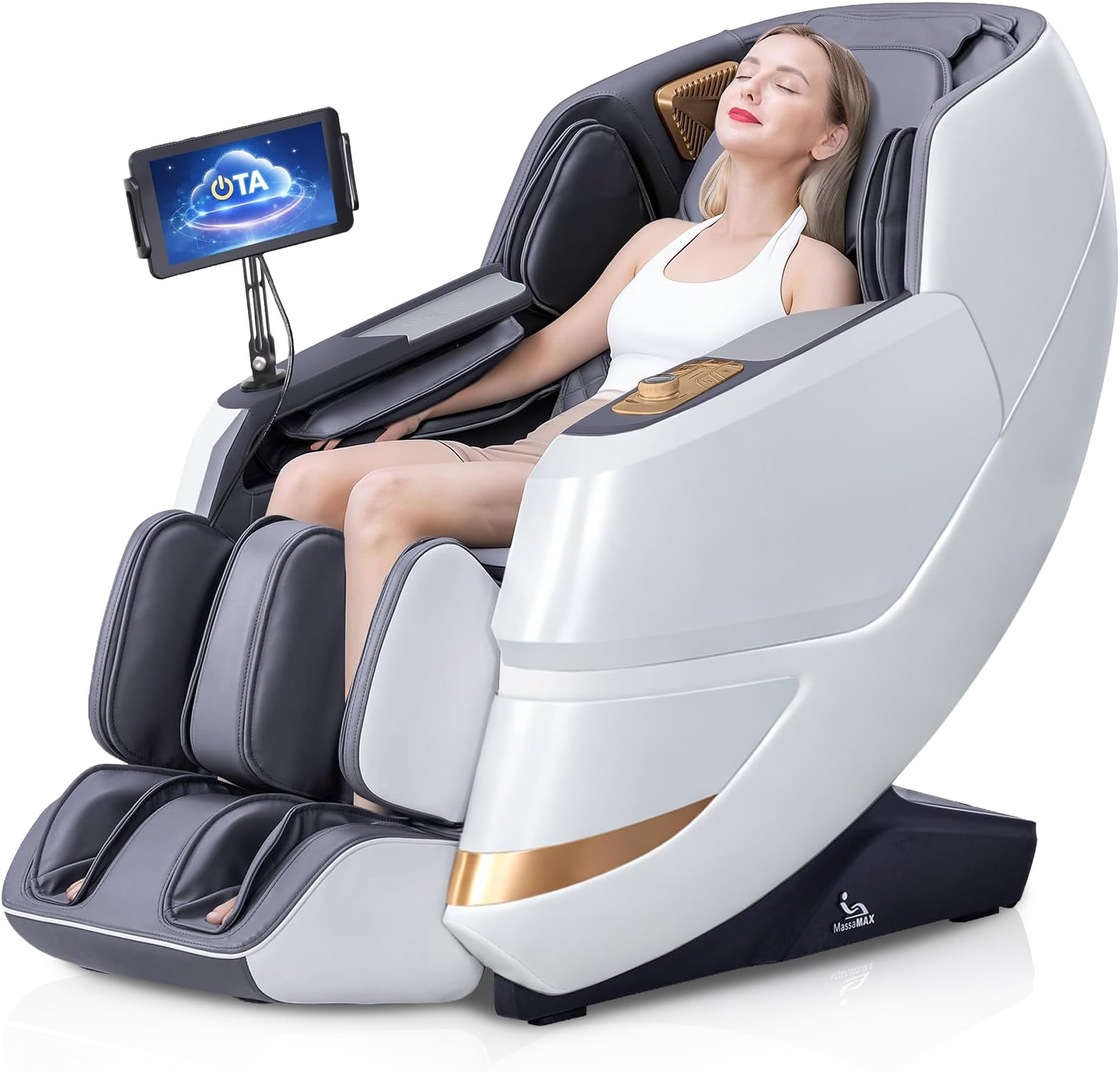 - 2026 4D Massage Chair, Full Body Recliner with OTA Cloud Tech, Deep Yoga Stretch, 27 Auto Modes, 55" SL Track, APP & AI Voice Control, Auto Footrest, Zero Gravity, and Heating for Relaxation