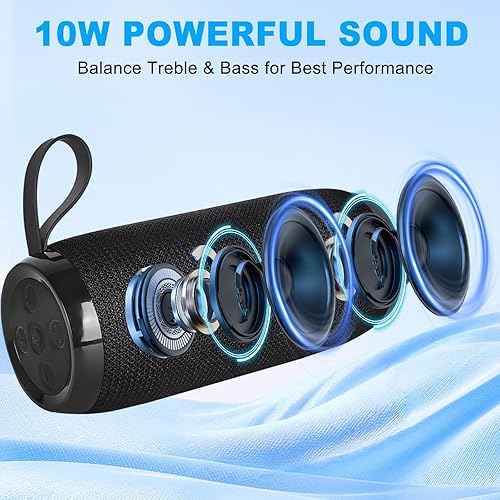Miniatura 2 de Altavoz Bluetooth portátil pequeño, sonido estéreo fuerte de 10 W, altavoz inalámbrico pequeño para exteriores, emparejamiento TWS, BT5.3,