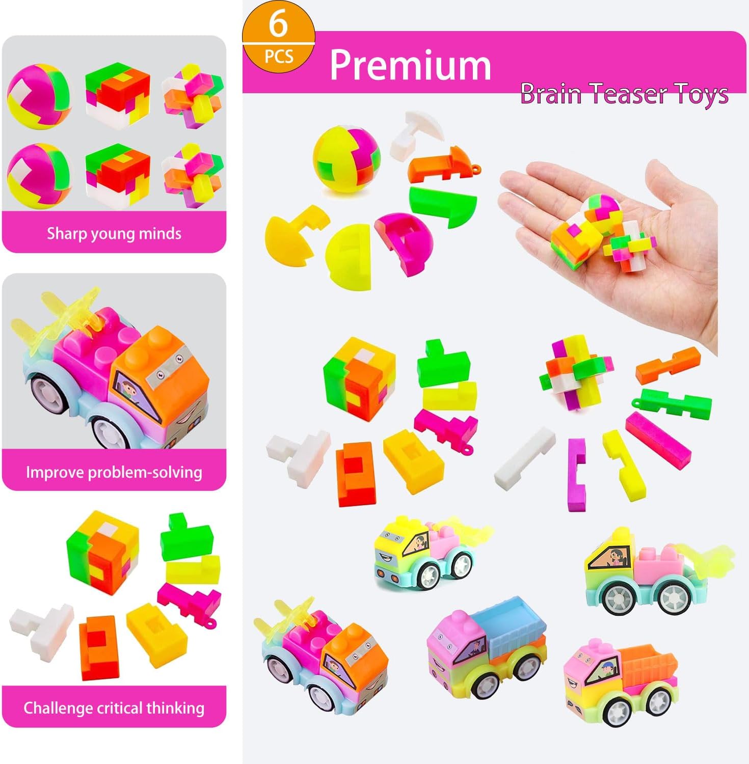 136 Pcs Pop Kids Party Favors Toys Bulk,5-in-1 Classroom Prize Box for 4-10 Ages Boys Girls,Carnival Treasure Box Stuffers Fidget Pop Its,Arts & Educational Toys Goody Bag Fillers,Pinata Stuffers image 4 of 7 B0DYDP6V37