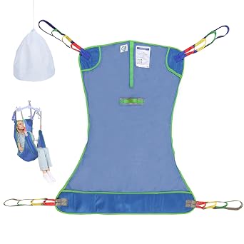 EZ Assistive Full Body Patient Lift Sling for Senior/Elderly/Caregiver/Elderly/Disabled/Bedridden to Transfers | Repositioning | Lifting,with 1pc Laundry Bag Blue, Large