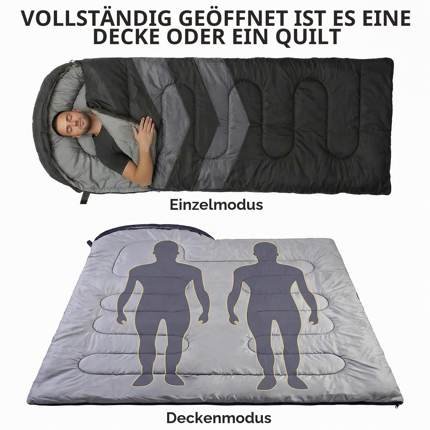 Schlafsack Winter -15°C bis 0°C (950GSM / 3.2kg), Winterschlafsack Outdoor für Erwachsene & Kinder - Ultralichter Camping Schlafsäcke mit Kompressionssack, Leicht & Warm als Deckenschlafsack