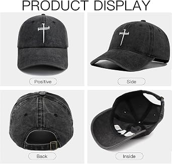 Christan Jesus Cross Baseball Hat for Men Women, Funny Adjustable Cross Baseball Cap