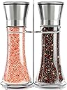 Willow & Everett Salt & Pepper Grinder Set with Stand - Stainless Steel Manual Mills & Holder with Adjustable Coarseness, Refillable Design for Peppercorns & Rock Salt Sold Separately