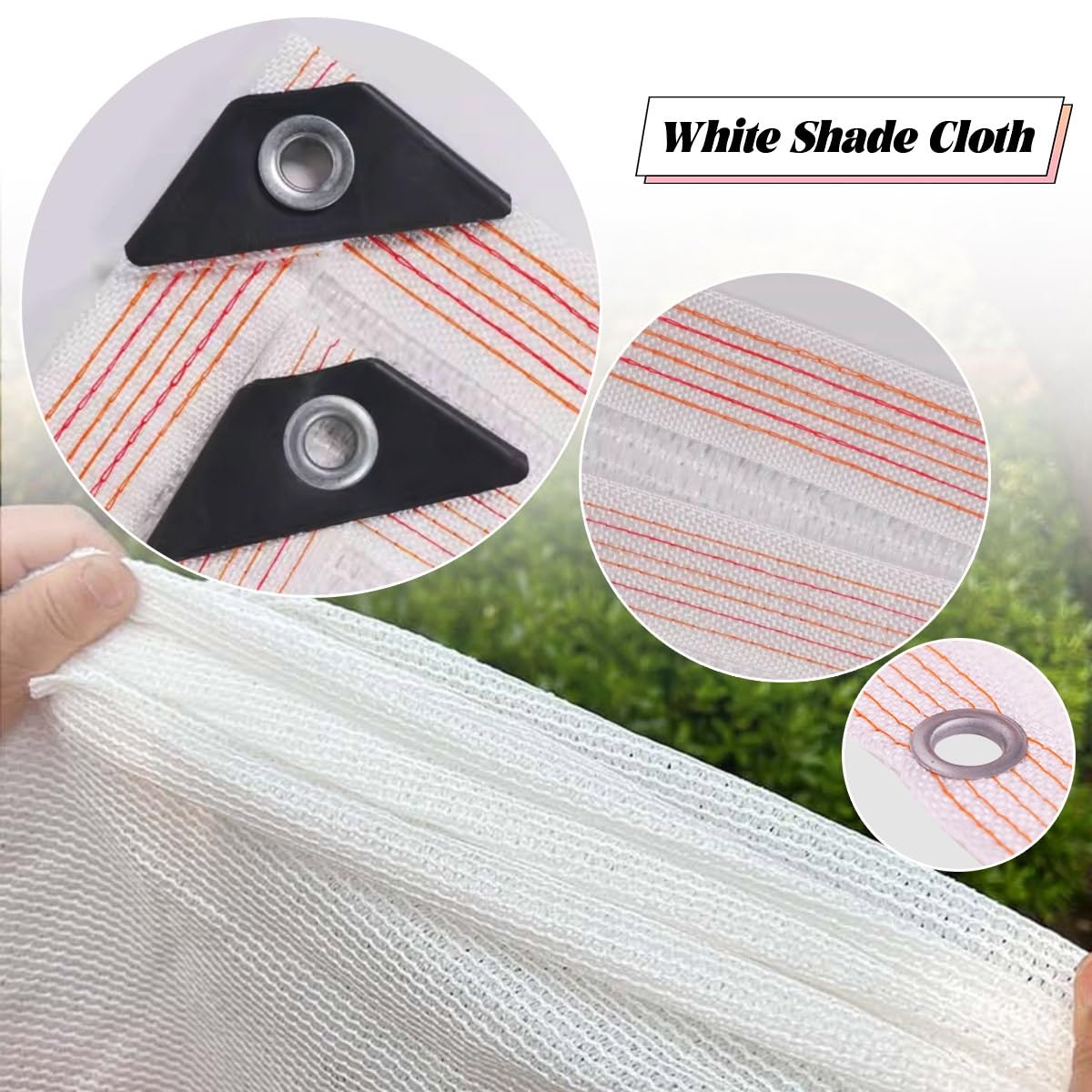 BeOutdoor Protect Filet de protection solaire 50 % en maille avec œillets pour serre et jardin Blanc
