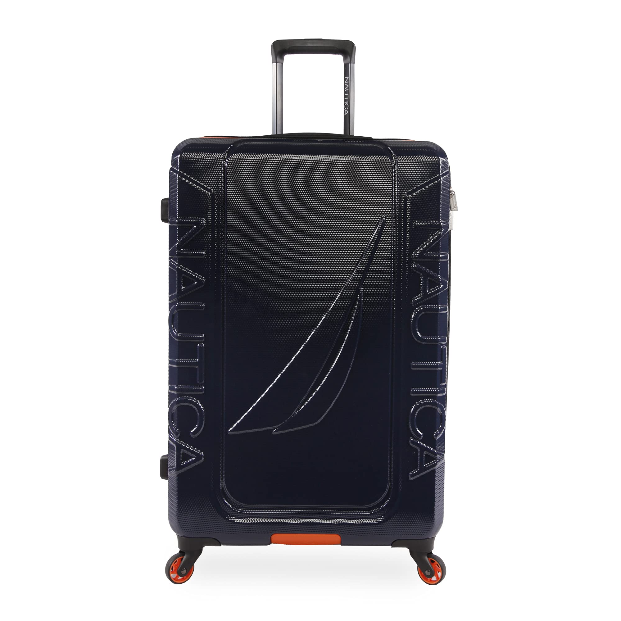 NAUTICA Bagaglio Hardside Spinner Betulla, blu navy/arancione., Checked-Large 29-Inch, Bagaglio Hardside Spinner Betulla