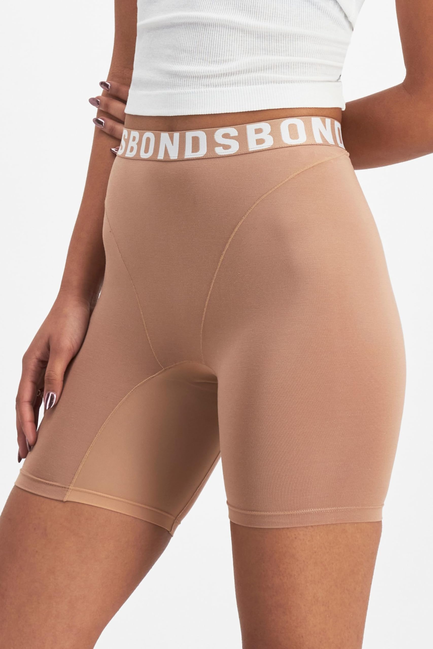 Bonds Women's Underwear Anti-Chafing Boxer Briefs Pack, Chafe Off Panties for Women, Viscose/Bamboo Underwear: Large Put It in Neutral/Warm Blanket 1