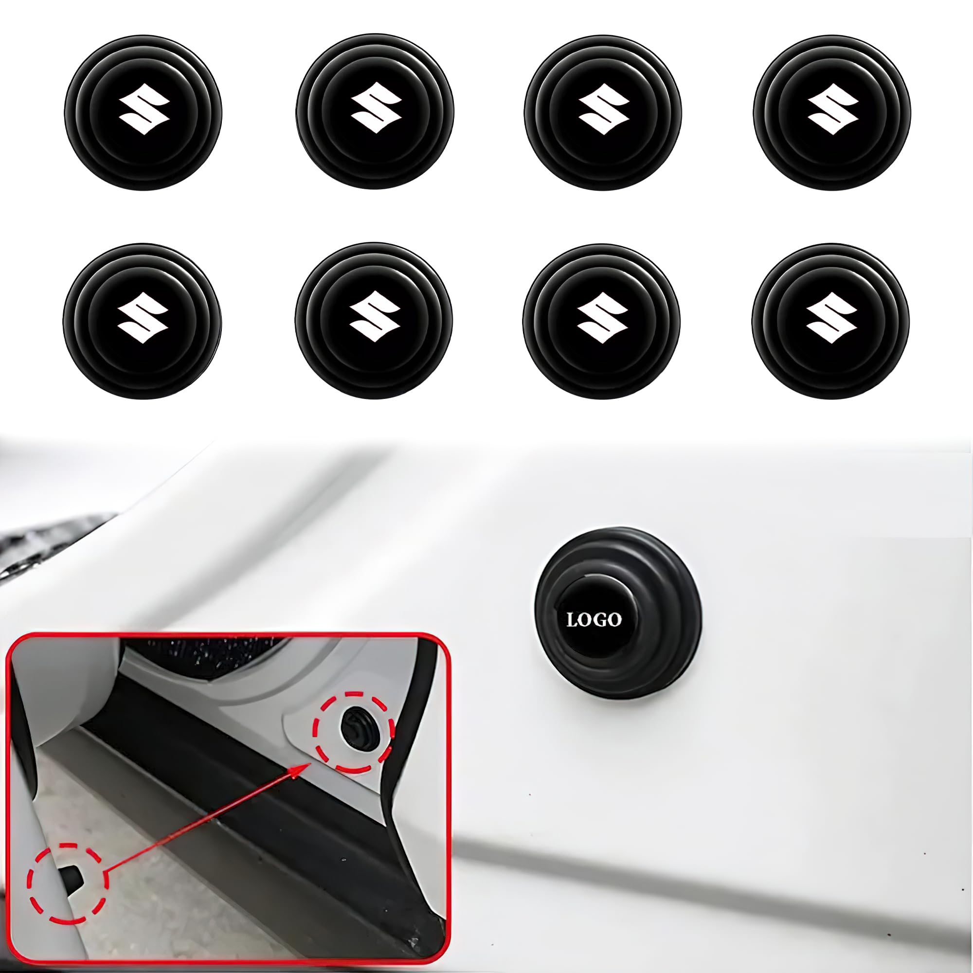 Pivdo Car Shock Absorber Protector Rubber Guard Pads Car Door Accessories and Gadgets for Enhanced Fronx, Vitara, Brezza, Swift, Baleno, Ertiga, WagonR, Alto, Dzire, XL6, Celerio, Eeco, Ciaz, Ignis-image-6
