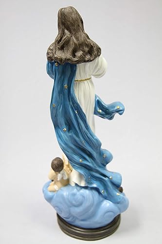 Miniatura 7 de Estatua religiosa católica de Virgen María con ángeles, 16 1/2 pulgadas, hecha en Italia