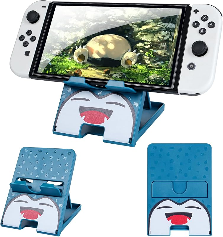DLseego Switch Stand - Animal Crossing Angle Adjustable Holder, Portable Foldable Non-Slip Non-Shake Bracket - Blue