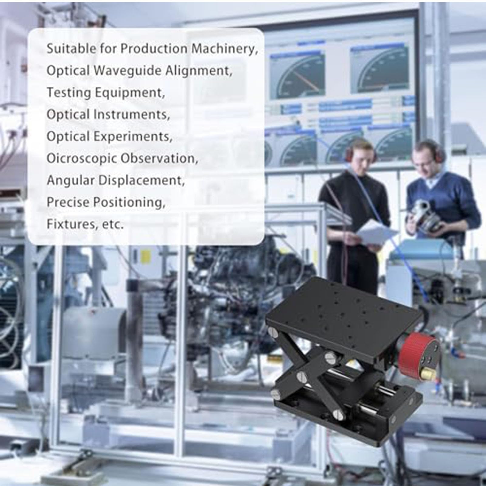 Plataforma de elevación manual de laboratorio, mesa de altura ajustable para maquinaria, gato de laboratorio con construcción de aleación de aluminio, altura máxima: 55 mm