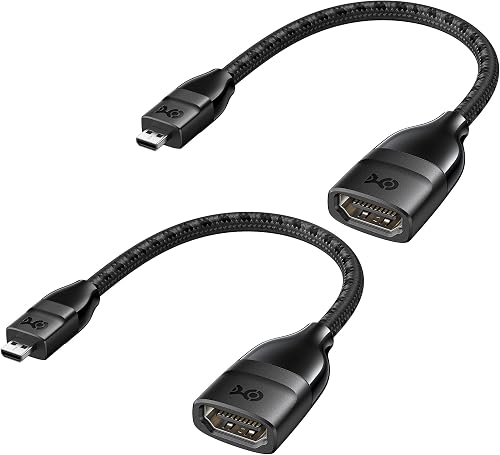 Cable Matters 2-Pack 8K Micro HDMI to HDMI Adapter, 15cm
