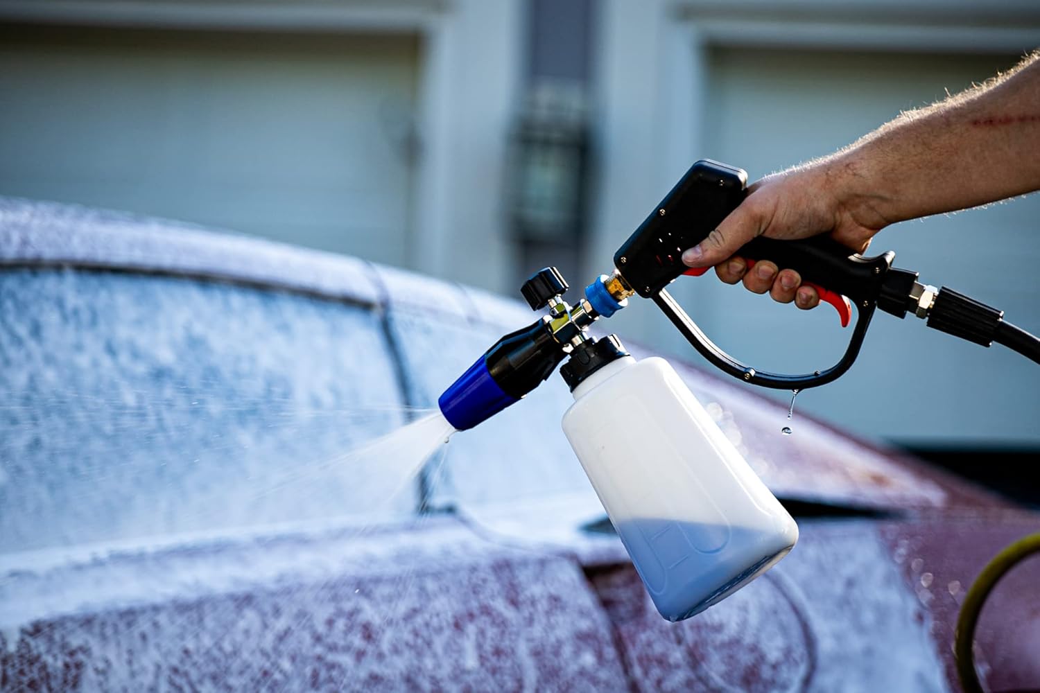 303 Products Foam Cannon for Pressure Washer, Heavy Duty Foam Gun with Anti-Corrosive Stainless-Steel Fitting & Adjustable Foam Spray for Car Wash & Detailing, 2L Reservoir (39030)