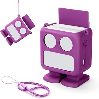 Carrying Silicone Cover Stand Case Compatible with Yoto Mini Audio Player 2024 Edition Purple