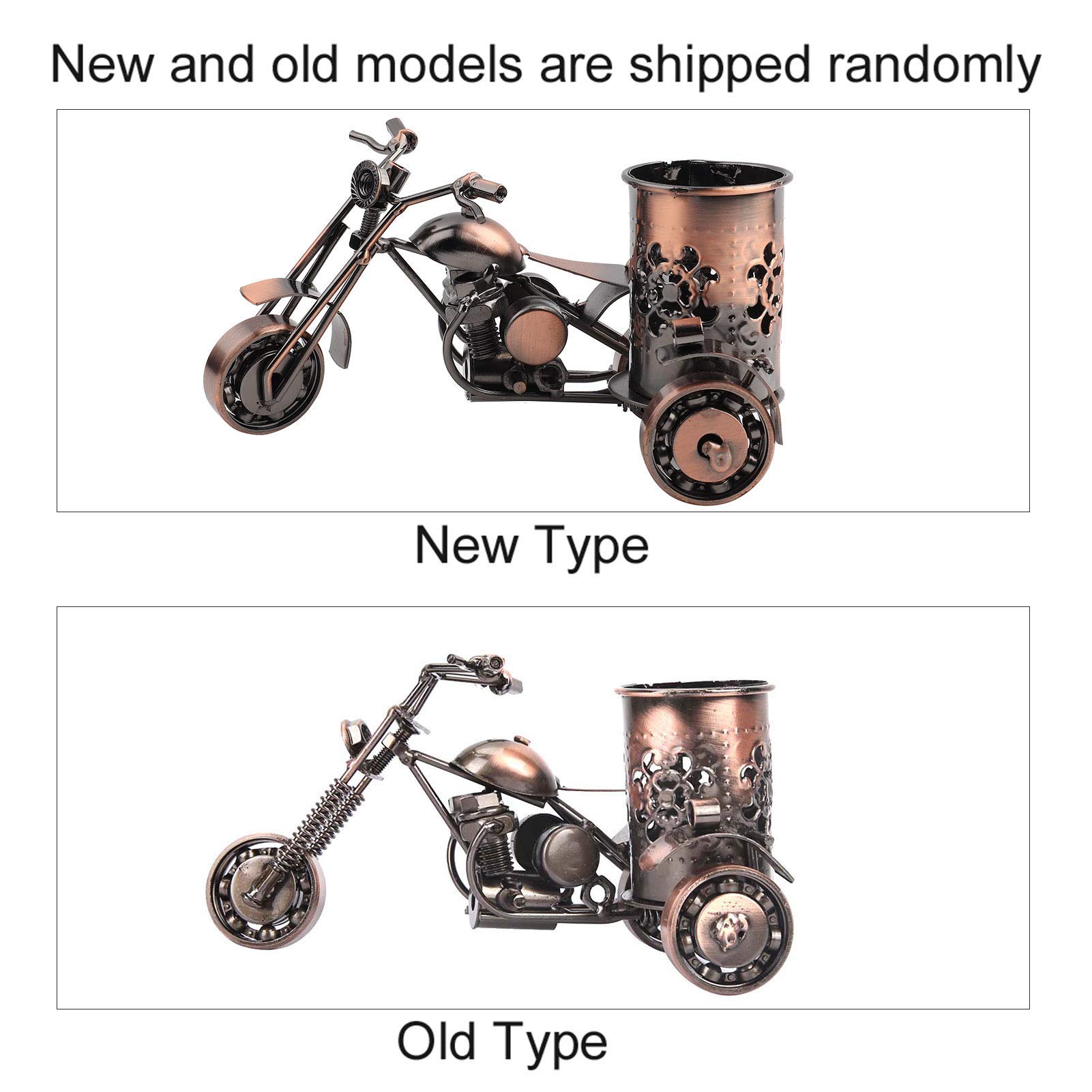Hztyyier portapenne in metallo, organizer da scrivania moderno per motociclisti e ufficio creativo, idea regalo per casa
