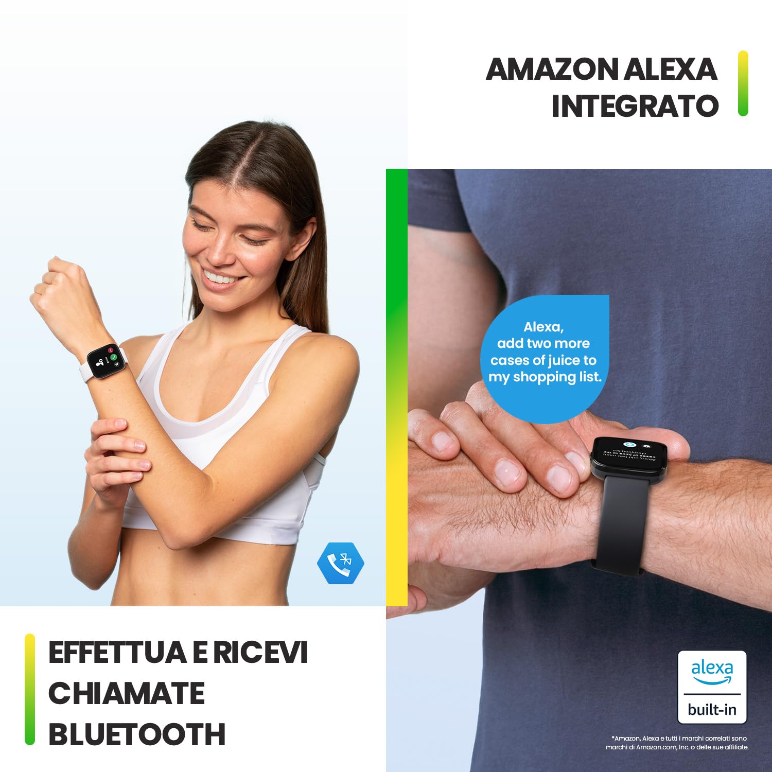 Amazfit Bip 5, 46 mm, Smartwatch, Schermo grande, chiamate Bluetooth, Alexa, GPS, durata della batteria di 10 giorni, fitness tracker con frequenza cardiaca, monitoraggio dell'ossigeno nel sangue